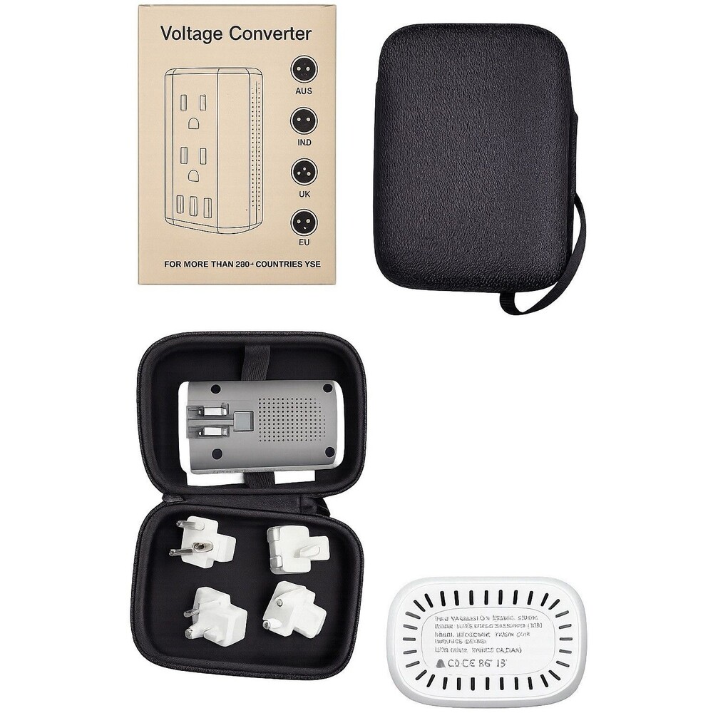 Voltage Converter Travel Adapter Kit US to Universal w/ Carry Case, CODE BG13